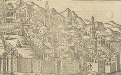Jerusalem, Holy City View – Early Renaissance Woodcut, c.1560