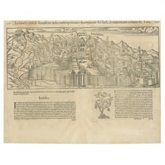 Jerusalem, Holy City View – Early Renaissance Woodcut, c.1560