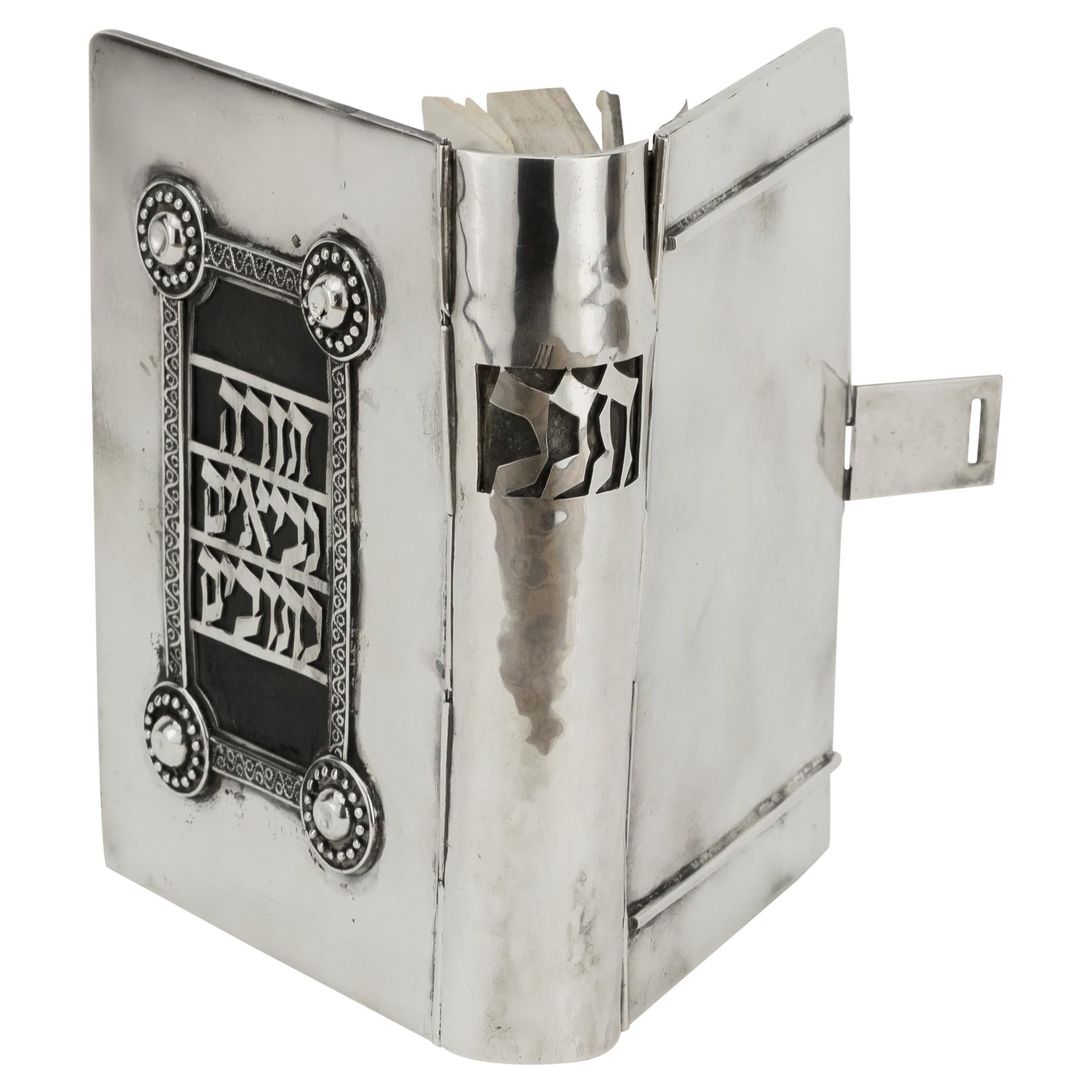 Mid-20th Century Israeli Silver Book Binding by Yaakov Ettlinger For Sale