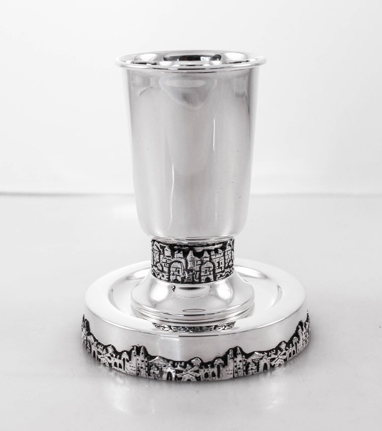 Jerusalem Sterling Kiddush Set For Sale at 1stDibs