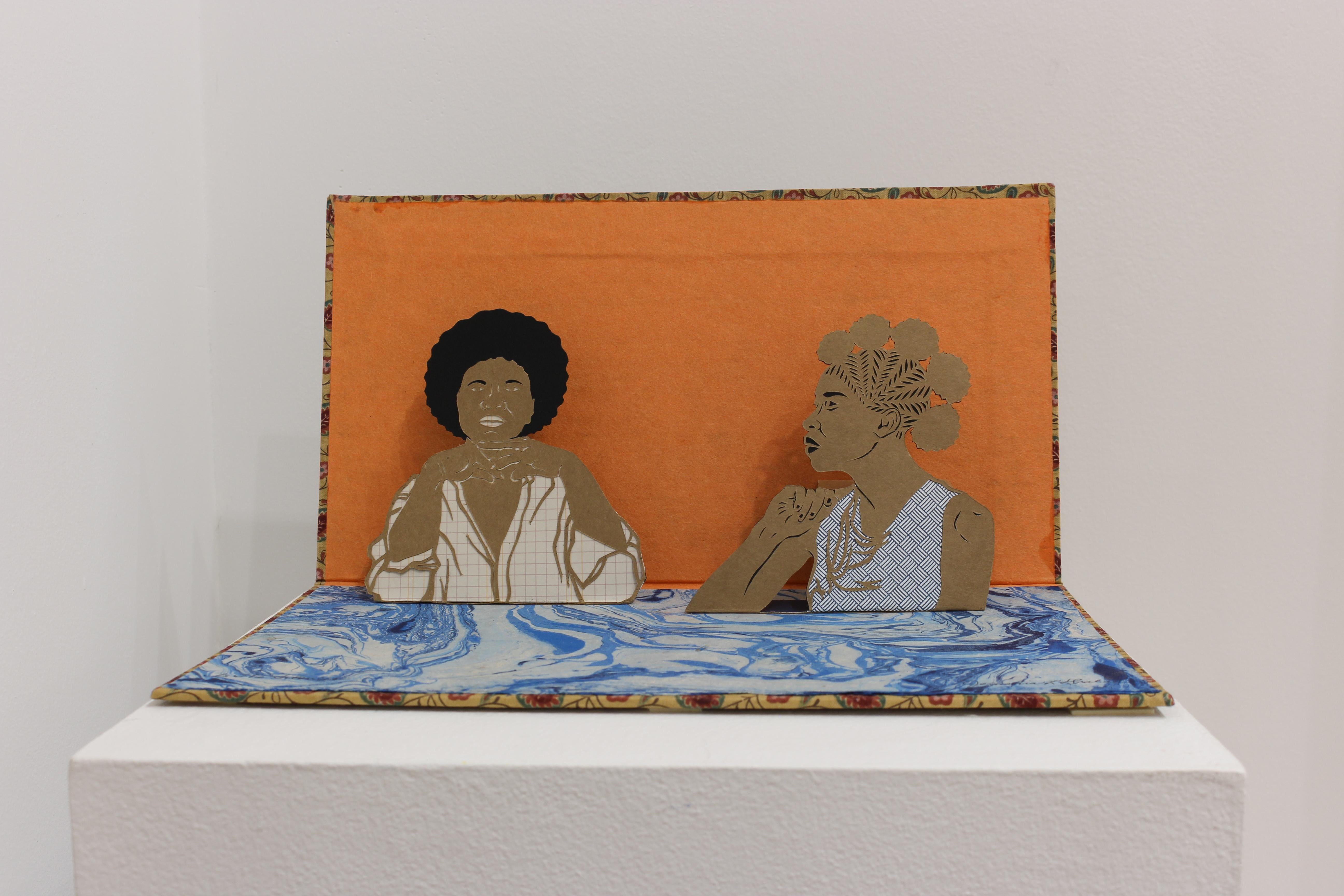 'In The Silences' - figurative - cut paper - pop-up book - patterns - Contemporary Mixed Media Art by Jerushia Graham