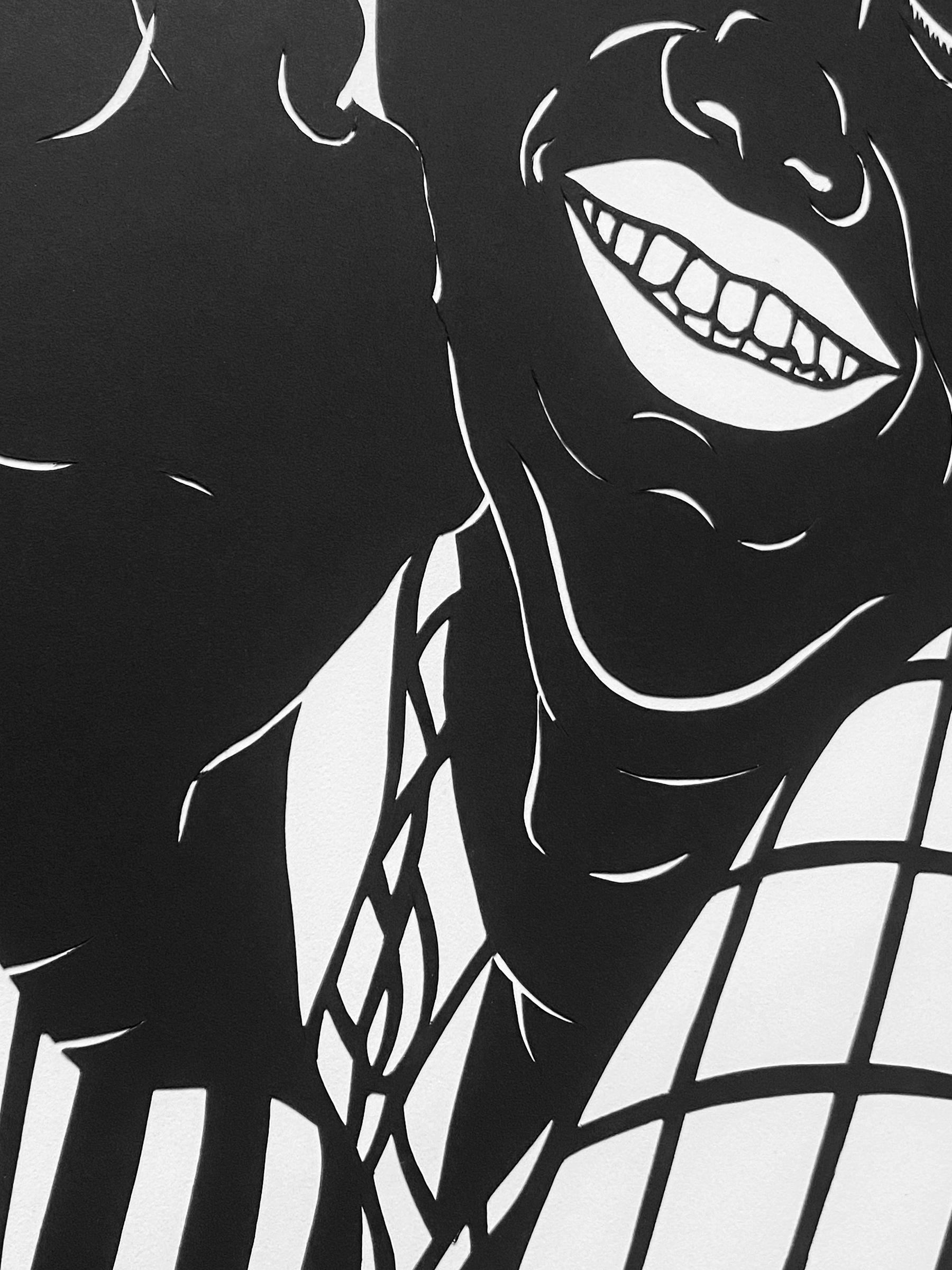 'Speak to My Heart No. 1' - figurative - black & white - cut paper - embrace - Black Figurative Art by Jerushia Graham