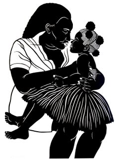 'Speak to My Heart No. 3' - figurative - black & white - cut paper - embrace