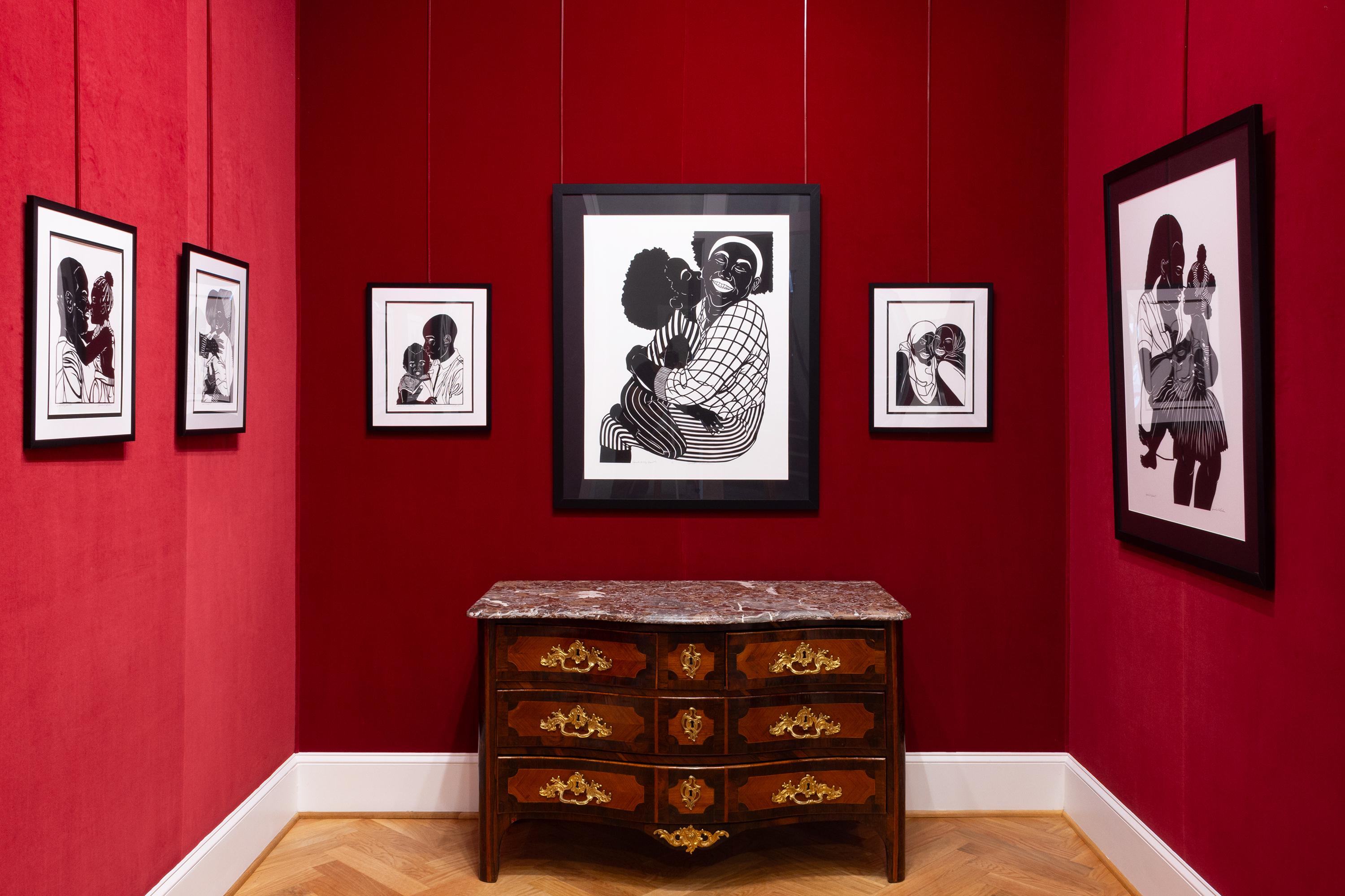 „Speak to My Heart No. 6“ – figurativ – schwarz-weiß – geschnittenes Papier – Umarmung (Zeitgenössisch), Art, von Jerushia Graham