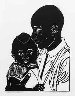 'Speak to My Heart No. 6' - figurative - black & white - cut paper - embrace