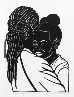 'Speak to My Heart No. 8' - figurative - black & white - cut paper - embrace
