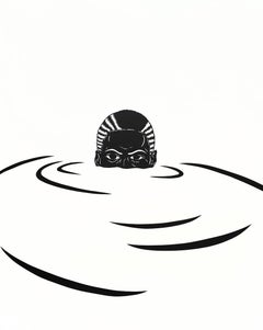 'Treading Water in The Deep End #3' - figurative - black & white - Kara Walker