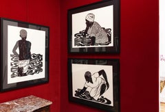 'Undercurrents: Reach' - figurative - black & white - cut paper - Kara Walker