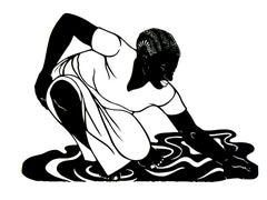'Undercurrents: Reach' - figurative - black & white - cut paper - Kara Walker