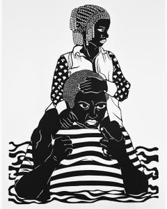 'Undercurrents: Support' - figurative - black & white - cut paper - Kara Walker