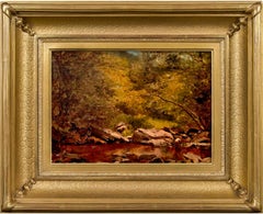 Mink Hollow Brook by Hudson River Artist Jervis McEntee (American, 1828-1891)
