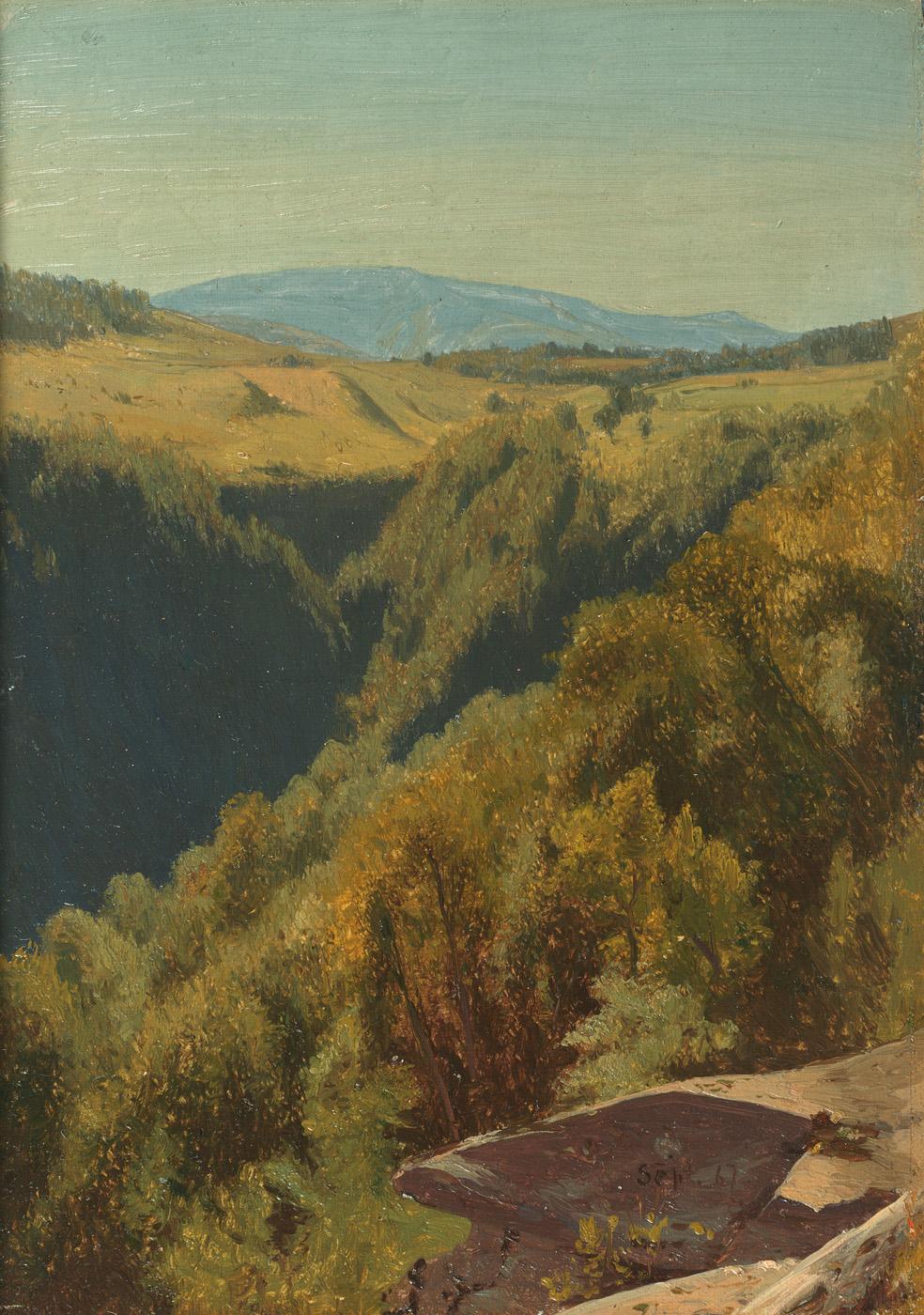 Jervis McEntee Landscape Painting - Summer Hills, Hunter Mountain