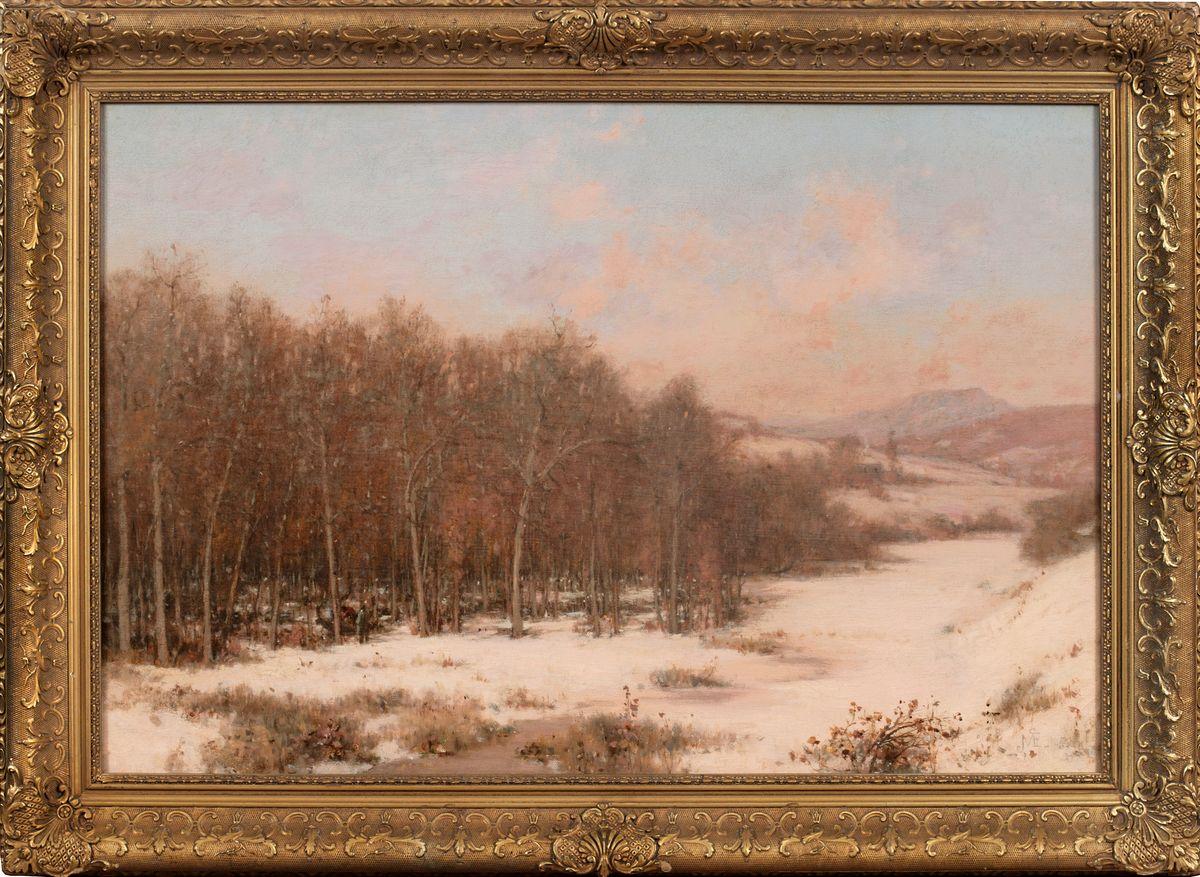 Jervis McEntee (American, 1828-1891)
Vermont Sugaring
Oil on canvas
20 x 30 inches (50.8 x 76.2 cm)
Signed lower right: McE_N.A.

PROVENANCE: Barridoff Galleries, Portland, Maine, American and European Art, August 6, 1997, lot 179.

Jervis McEntee