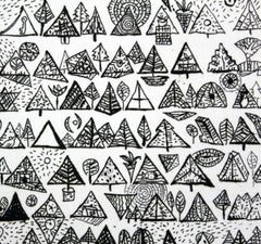 Respiro ritmico di una foresta di conifere - XXI secolo, Incisione in bianco e nero