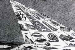 Viaje a Oriente - Siglo XXI, Grabado figurativo en blanco y negro