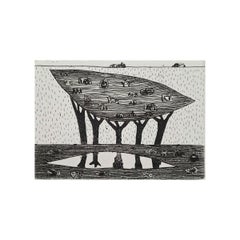 Childhood sky - 21st Century, Contemporary Etching, Black and White