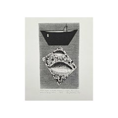 Pez dorado de camino al trabajo - Siglo XXI, Grabado contemporáneo