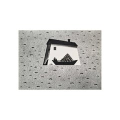 Ocean of peace of mind - 21st Century, Contemporary Etching, Black and White