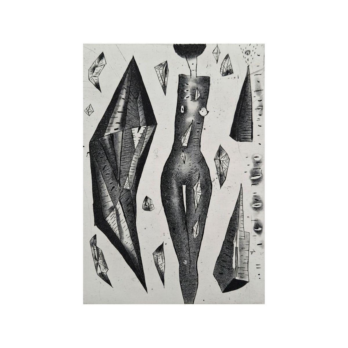 The ideal of a spatial figure - 21st Century, Contemporary Etching