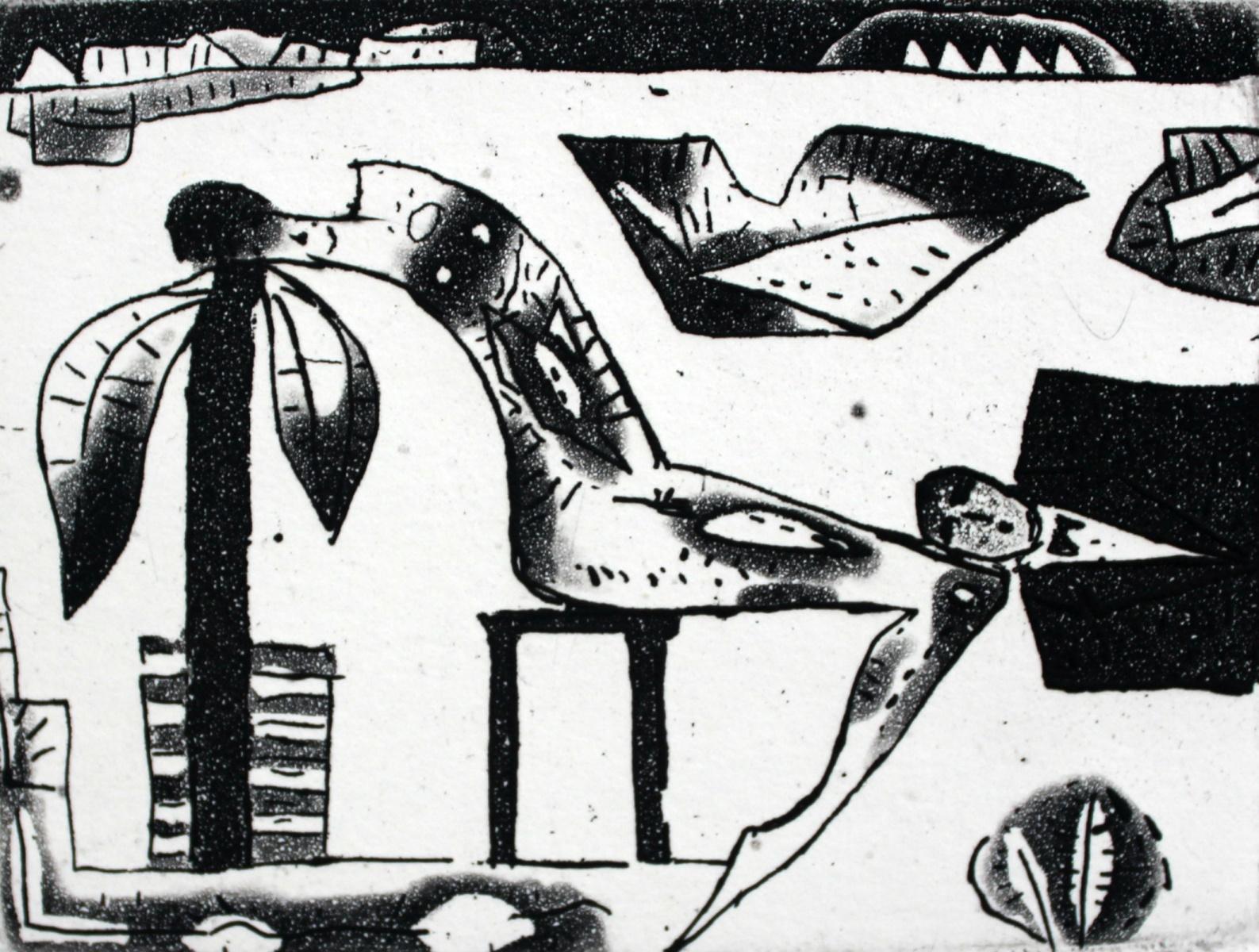 The sleep in your arms - XXI Century Contemporary Figurative Etching Black White