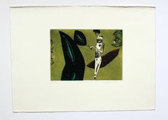 Touch - XXI century, Figurative print, Colourful, Black & yellow