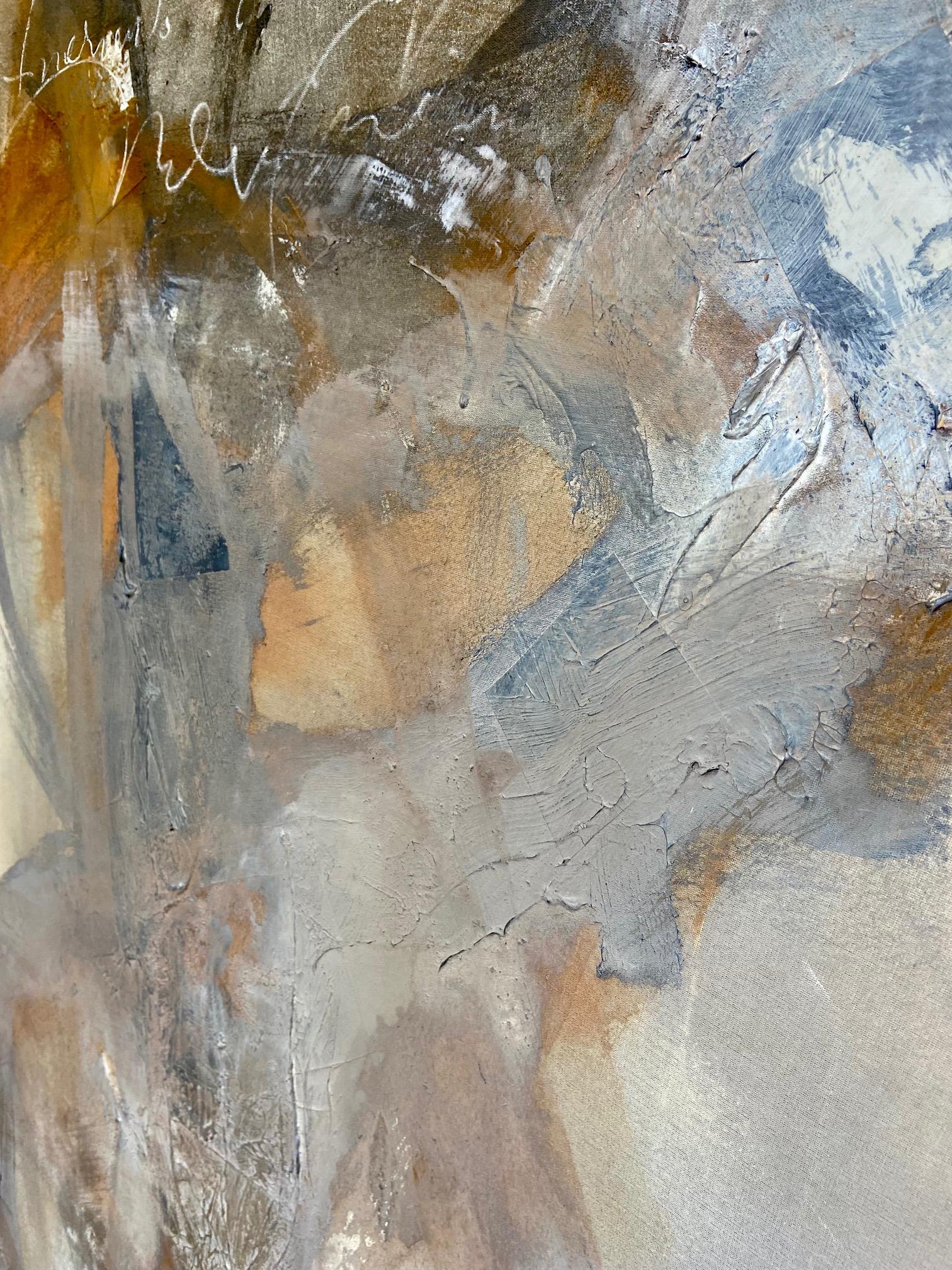 Between Light And Darkness Diptych Abstract Expressionist - Brown Abstract Painting by Jerzy Kubina
