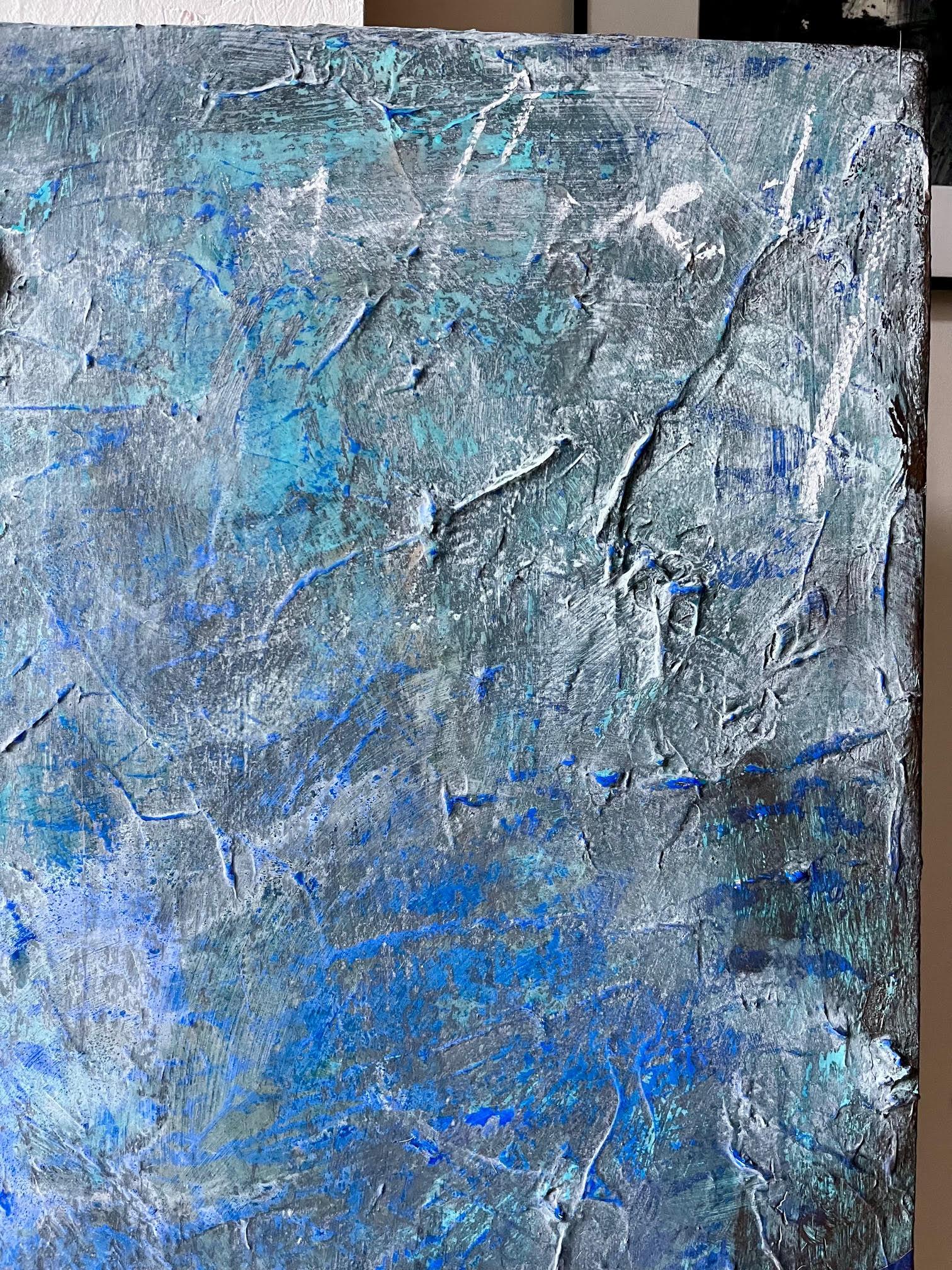 Conversation With Ultramarine Abstract Expressionist  For Sale 2