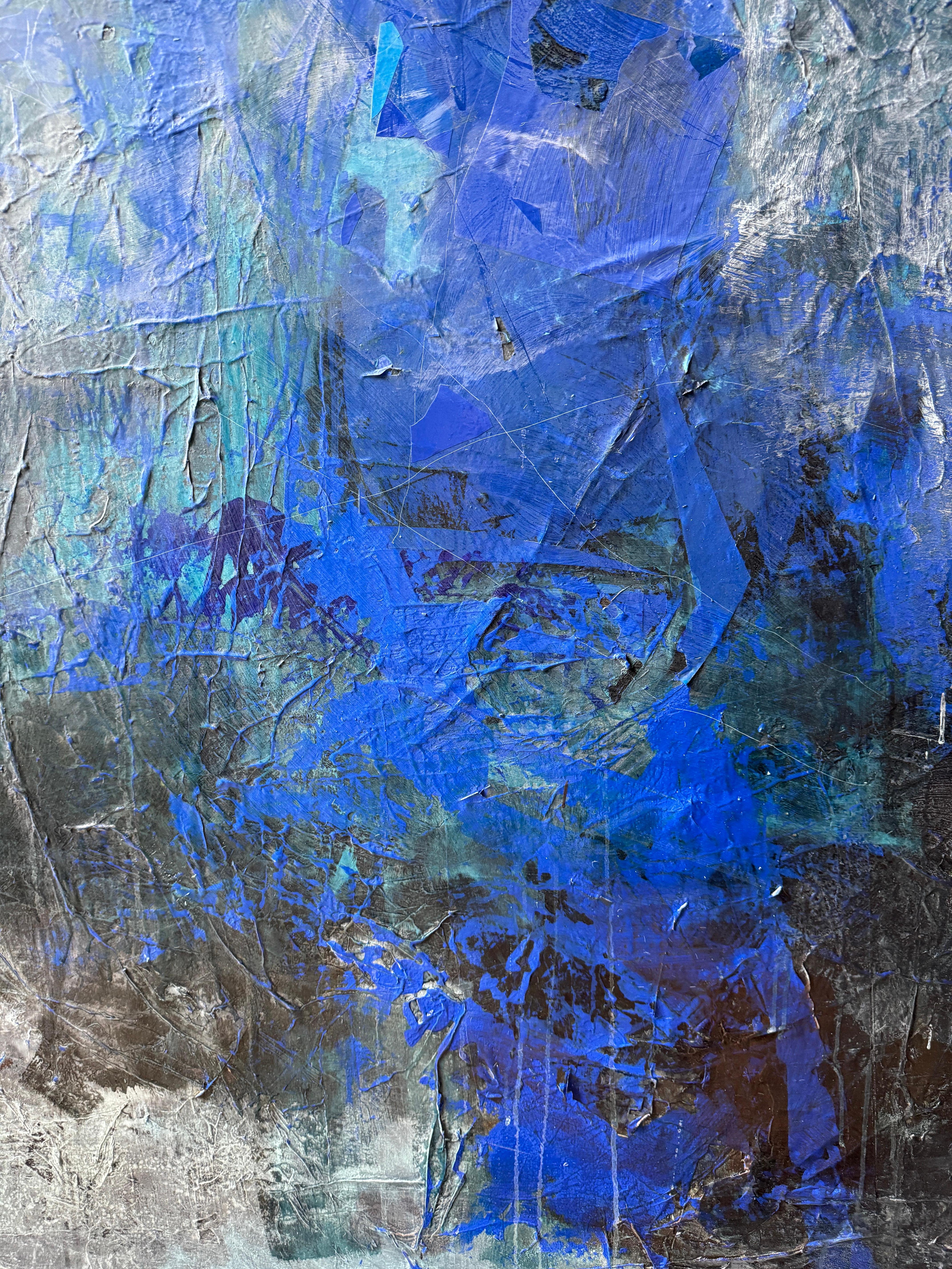 Conversation With Ultramarine Abstract Expressionist  For Sale 5
