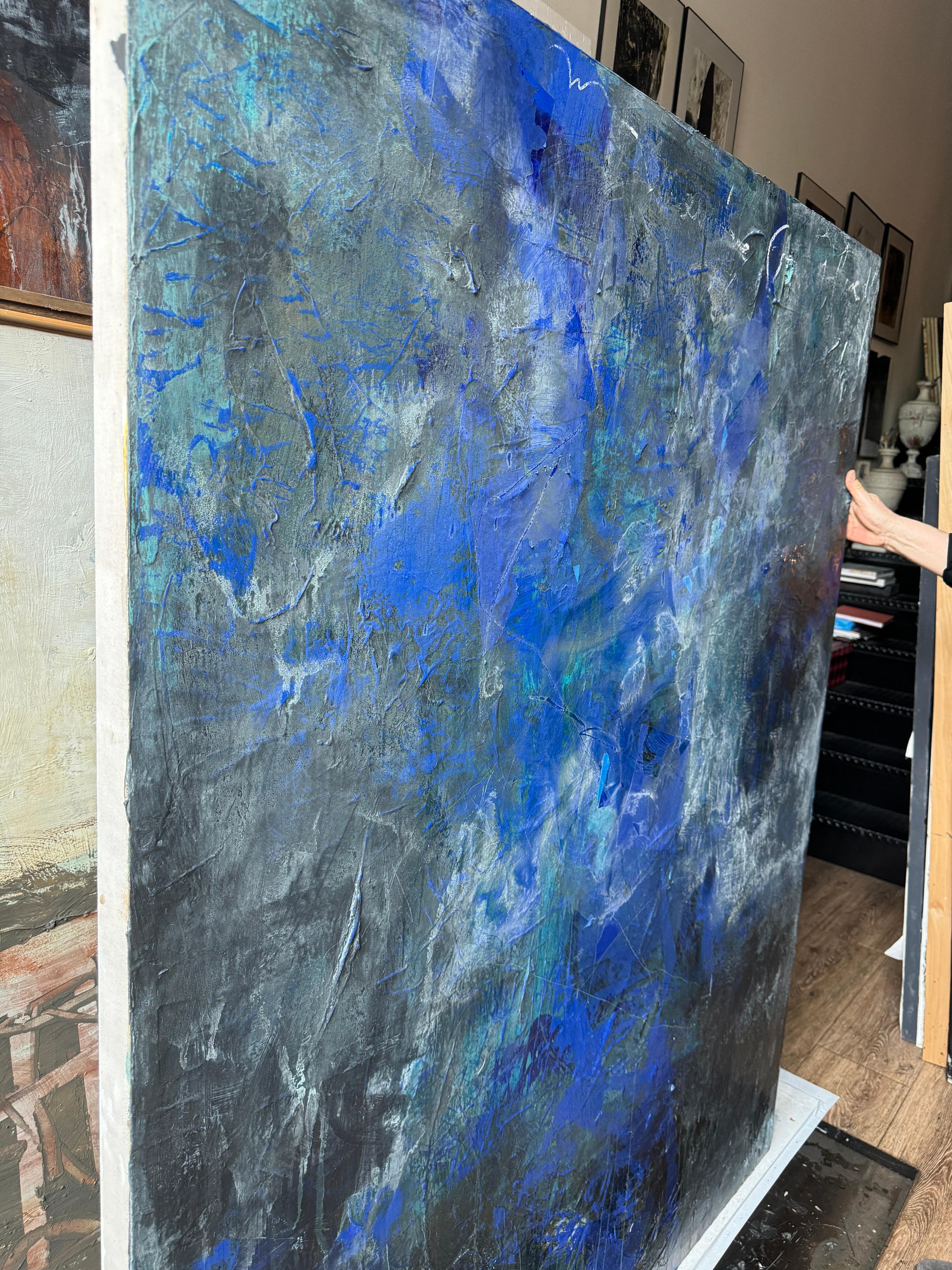 Conversation With Ultramarine Abstract Expressionist  For Sale 6