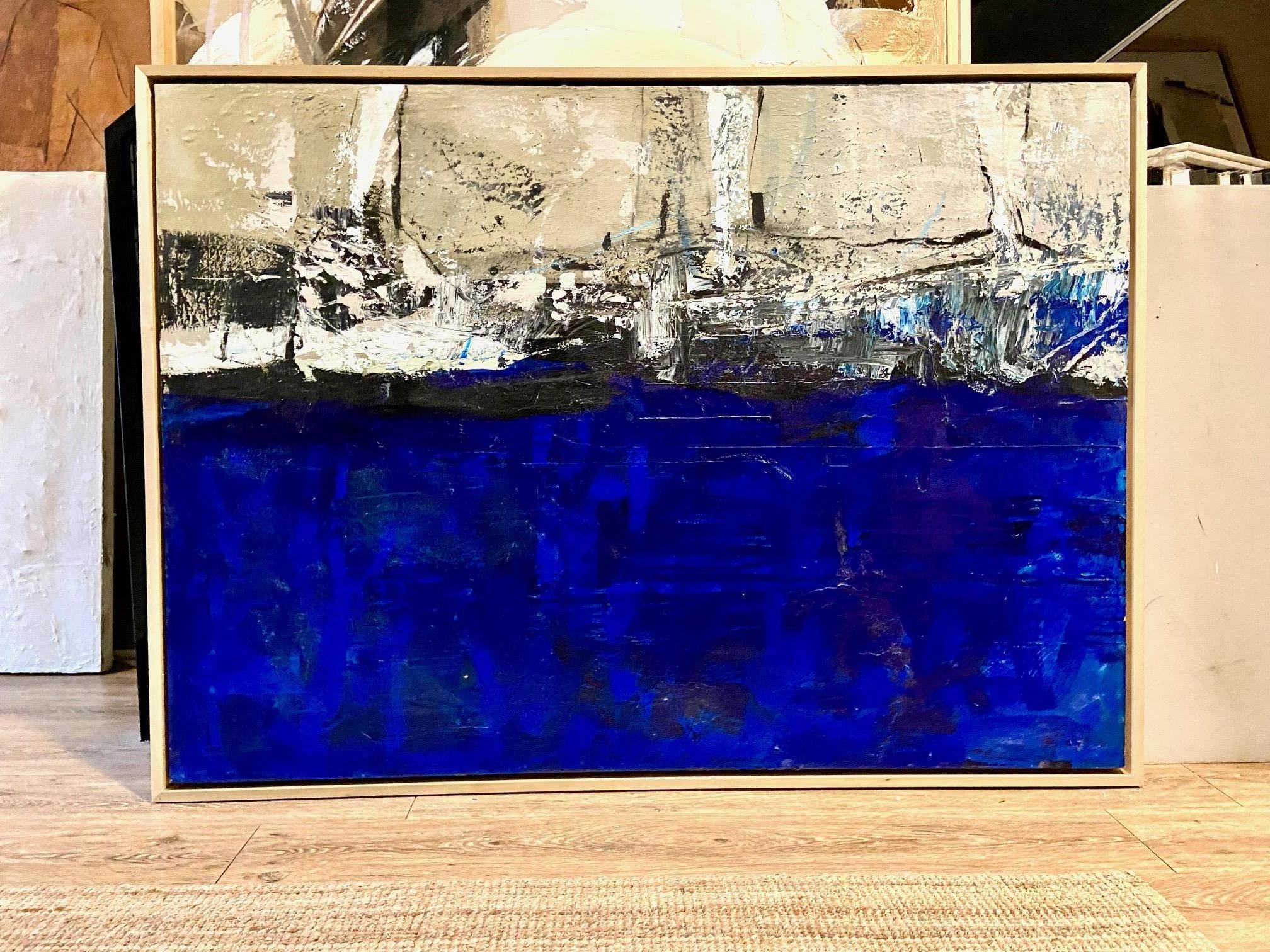 Espressionista astratto blu oceano in vendita 1