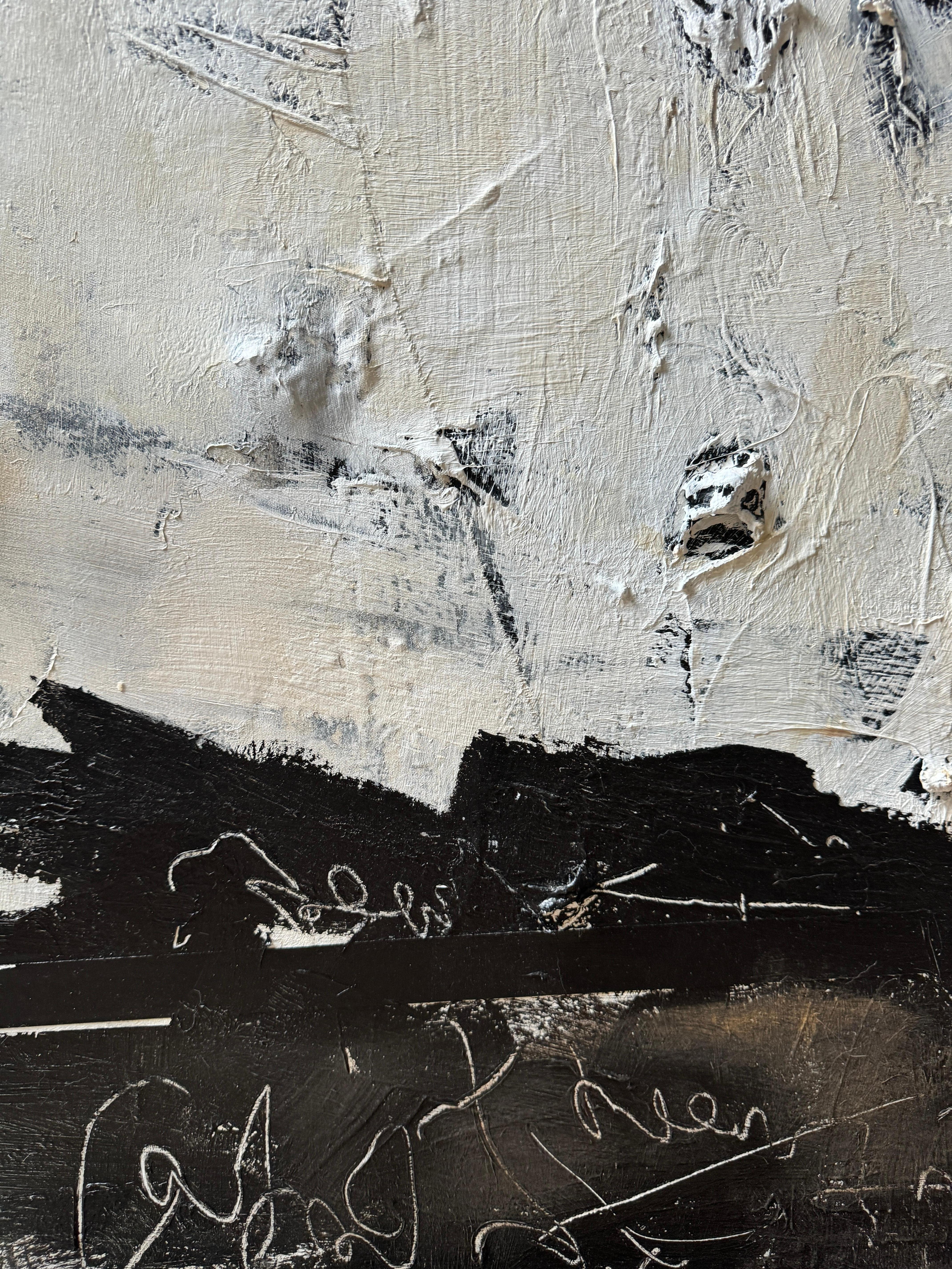 Landscape Abstract - Gray Abstract Painting by Jerzy Kubina