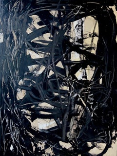 Psycho Black White Abstract Expressionist