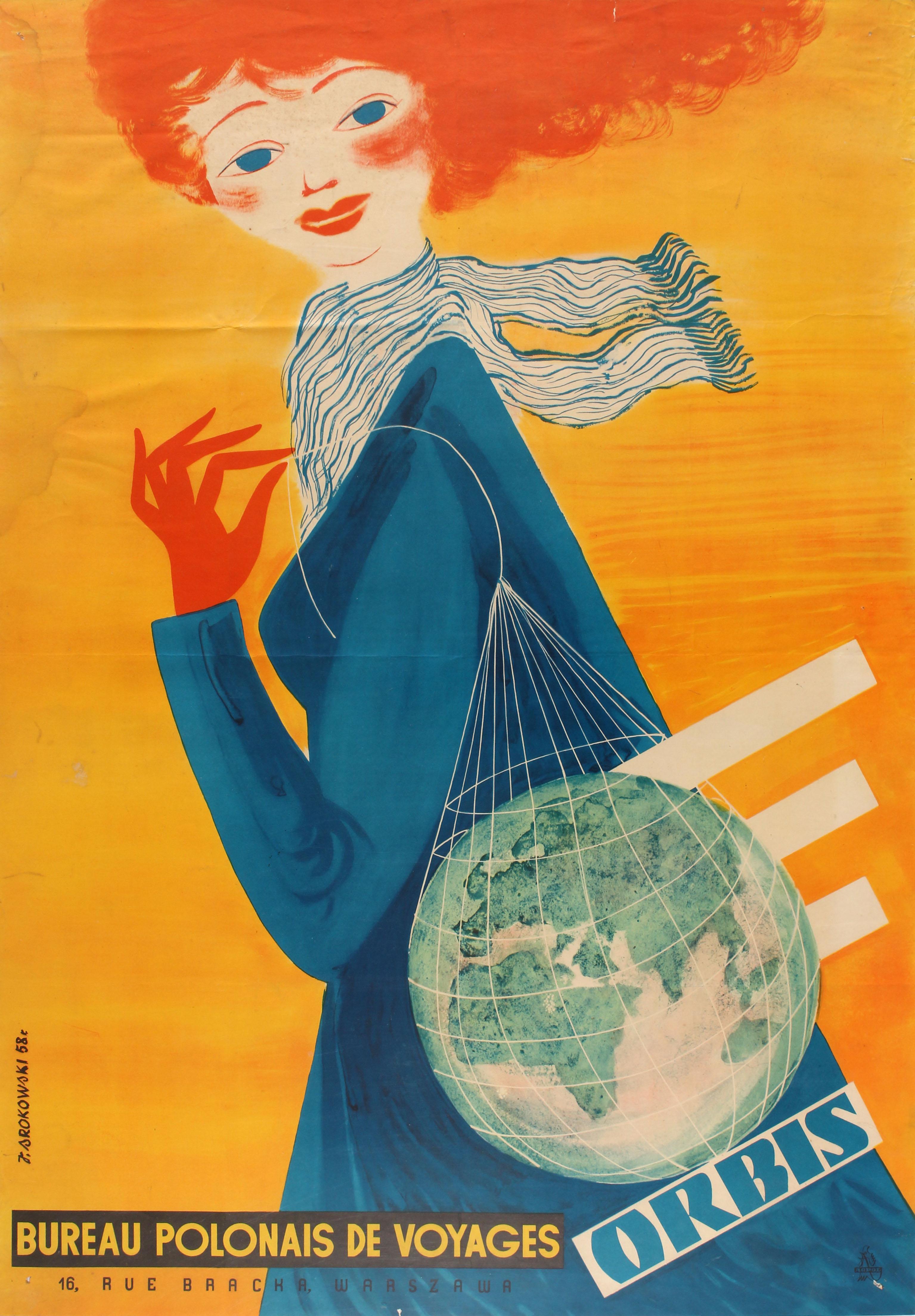 Jerzy Srokowski Print - Original Vintage Advertising Poster Orbis Polish Travel Office Srokowski Polska