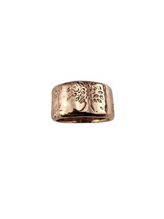 Jes MaHarry 14K Rose Gold "Tree Ring" Grow Strong Size 8.25 #24954