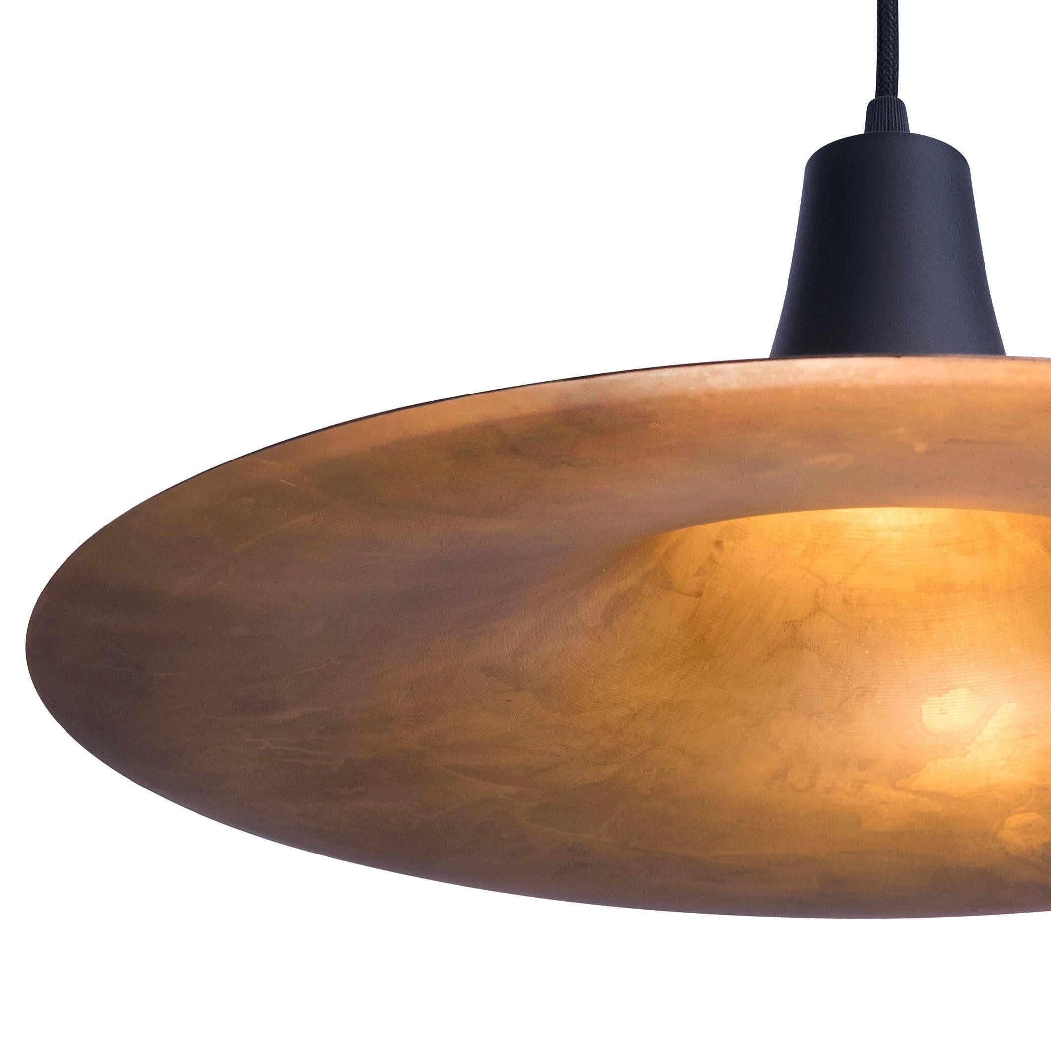 Contemporary Jesper Ståhl Blackstar Black Raw Brass Ceiling Lamp by Konsthantverk For Sale