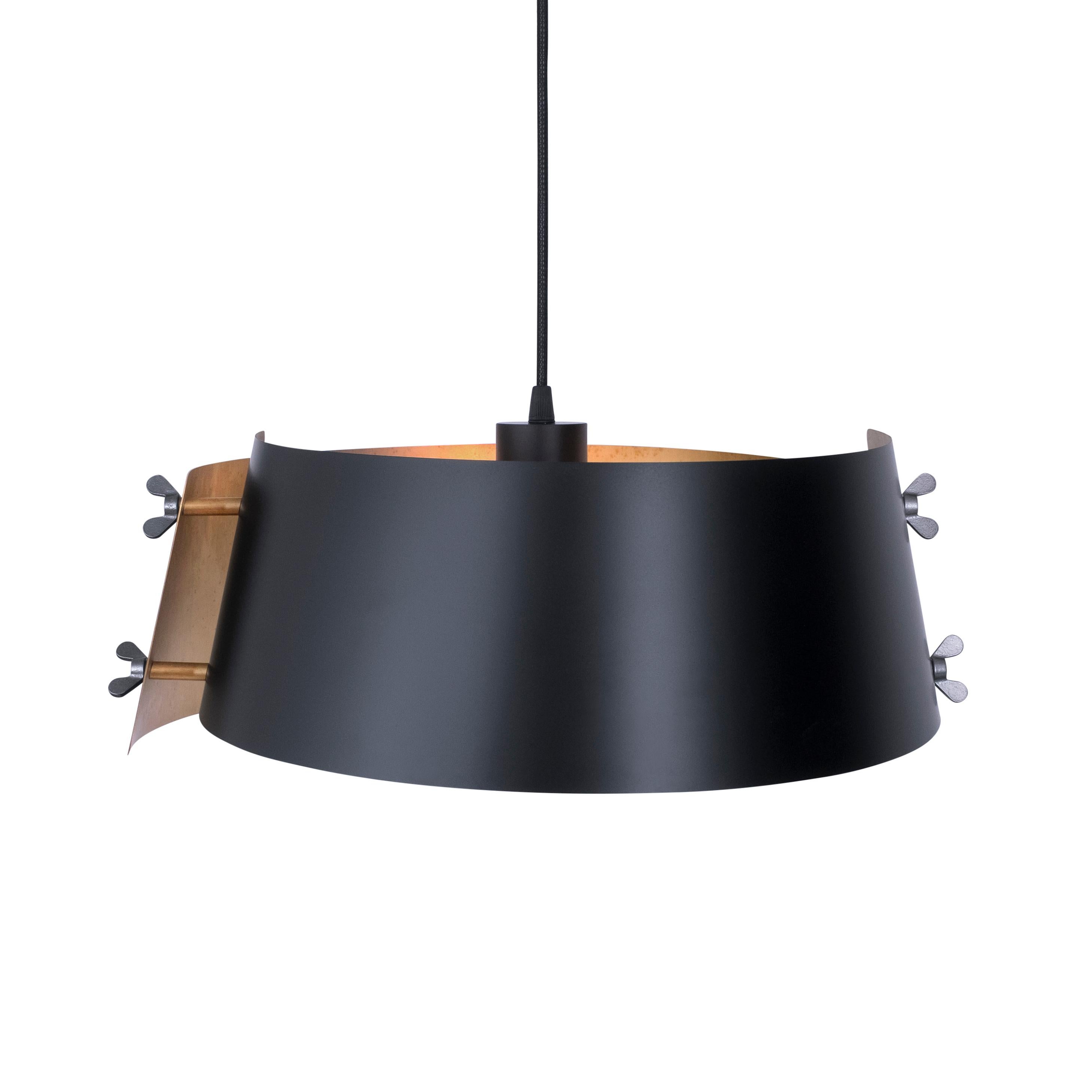 Scandinavian Modern Jesper Ståhl Glipa Flush Mount Black Brass Lamp by Konsthantverk For Sale