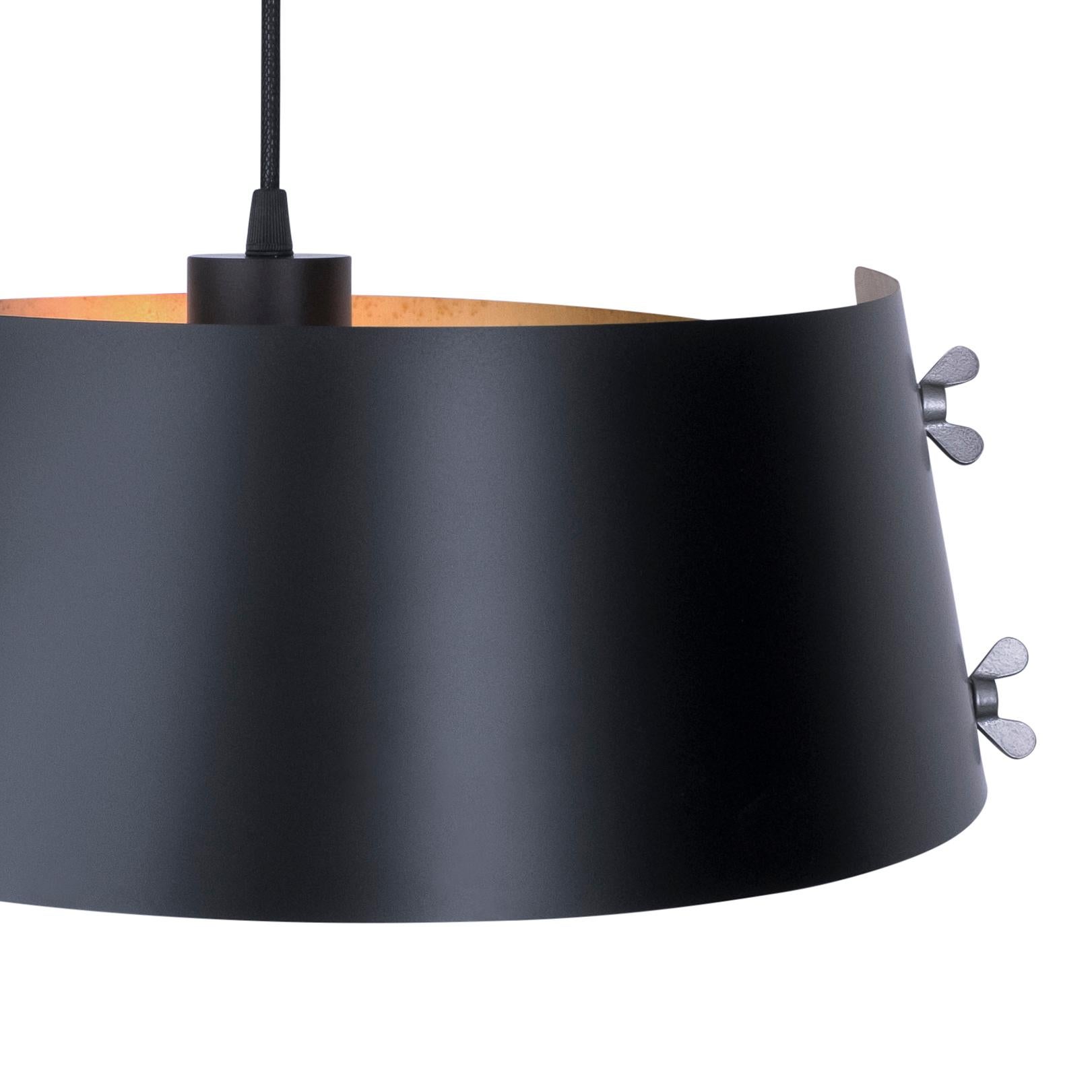 Jesper Ståhl Glipa Flush Mount Black Brass Lamp by Konsthantverk In New Condition For Sale In Barcelona, Barcelona