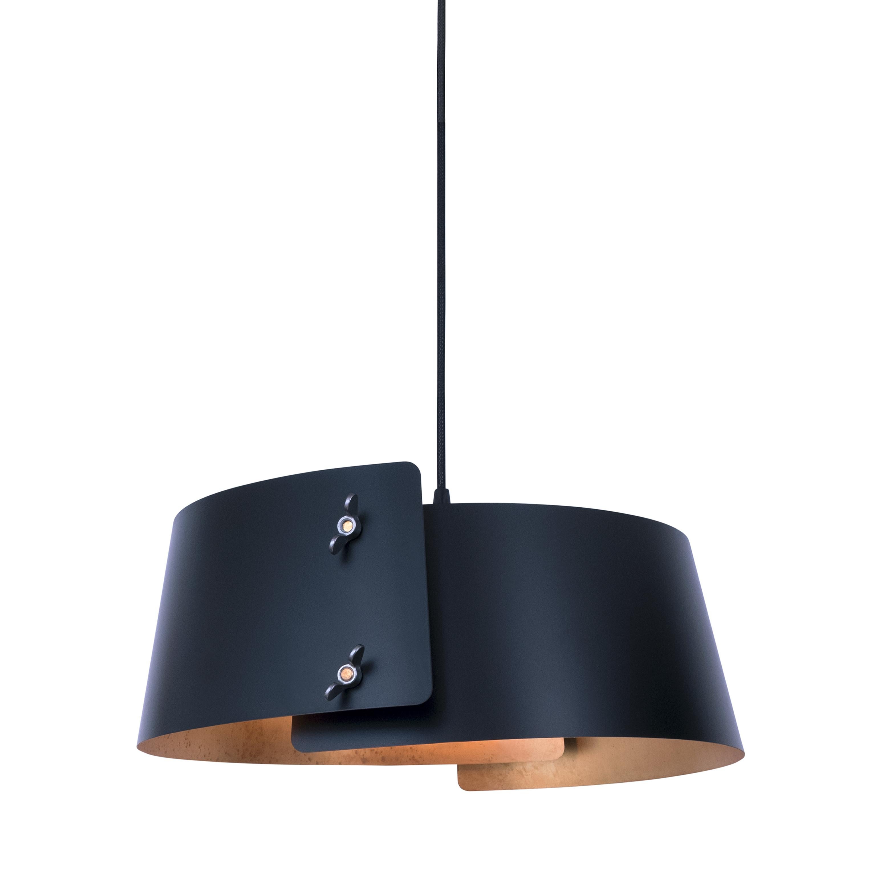Contemporary Jesper Ståhl Glipa Flush Mount Black Brass Lamp by Konsthantverk For Sale