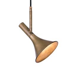 Jesper Ståhl Megafon Angle Flushmount Raw Brass Ceiling Lamp by Konsthantverk