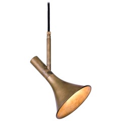 Jesper Ståhl Megafon Angle Flushmount Raw Brass Ceiling Lamp by Konsthantverk
