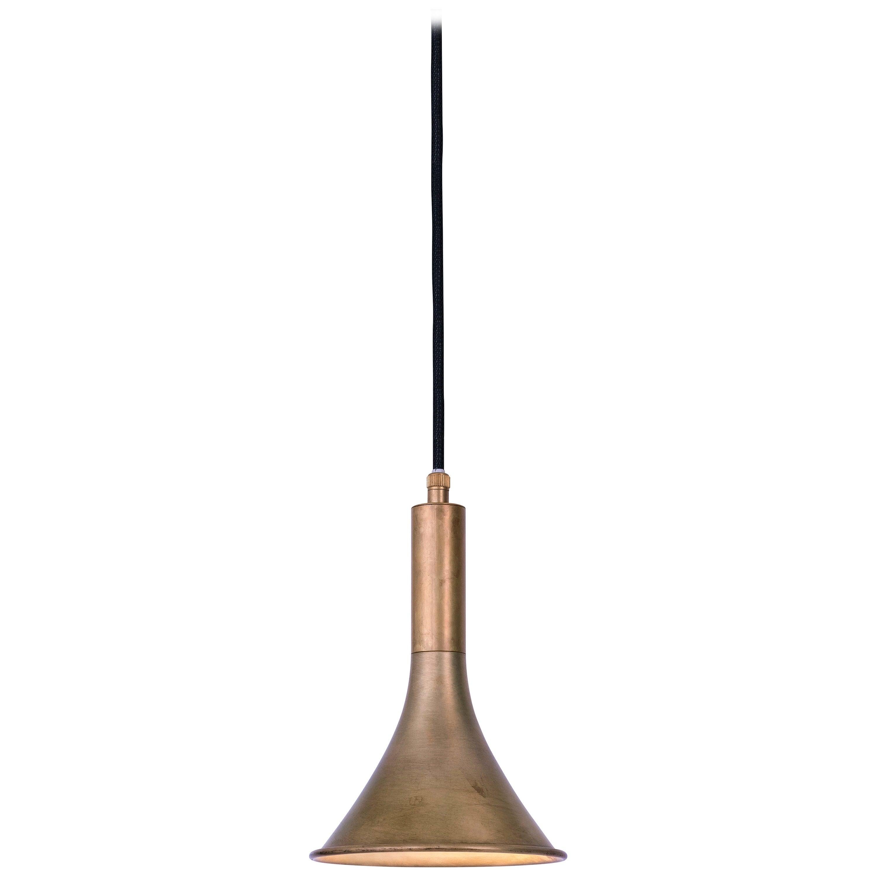 Jesper Ståhl Megafon Raw Brass Ceiling Lamp by Konsthantverk In New Condition In Barcelona, Barcelona