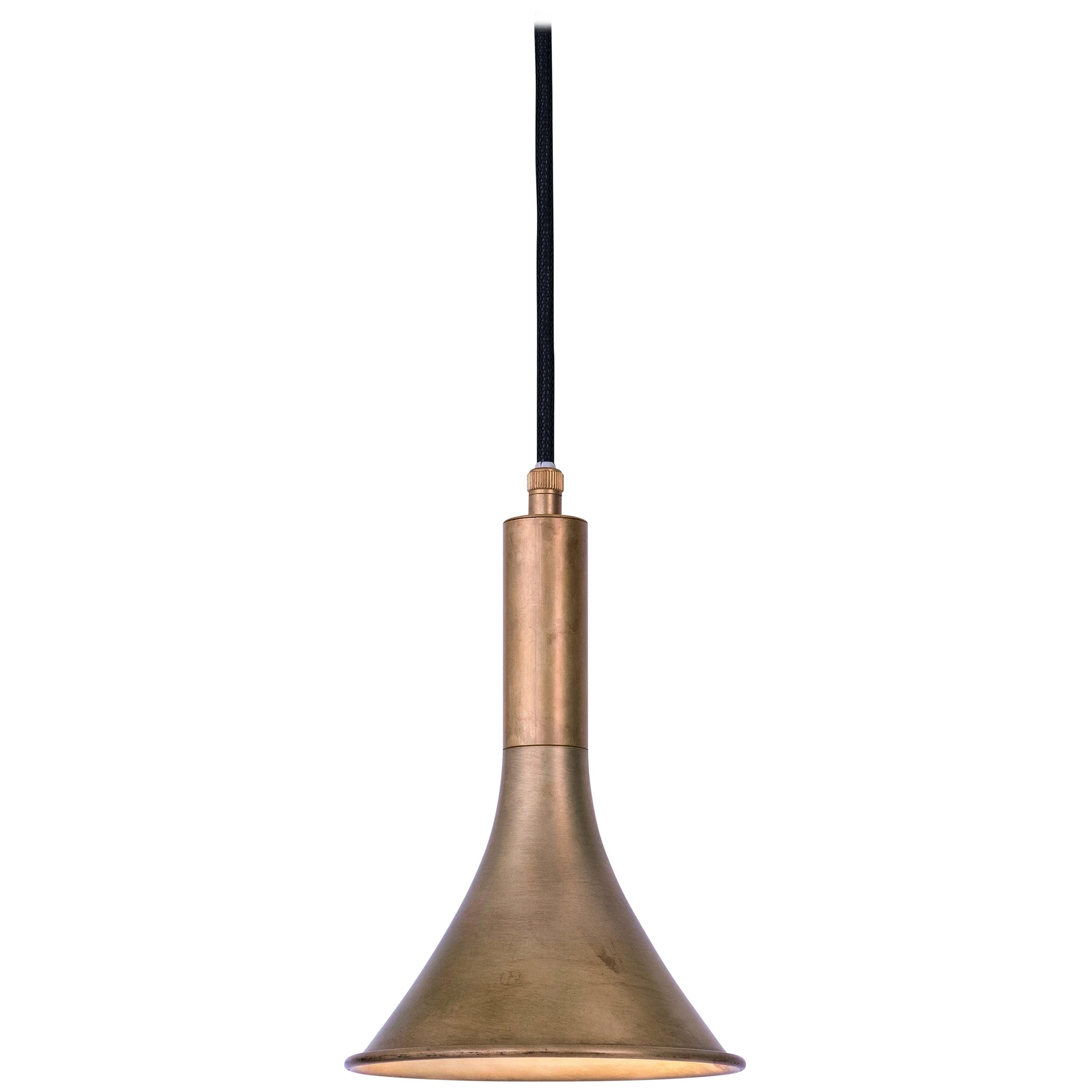 Jesper Ståhl Megafon Raw Brass Ceiling Lamp by Konsthantverk