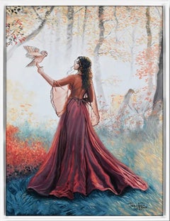 Realistisches figuratives Gemälde, „ Eule''s Serenade“