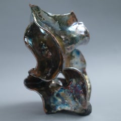 "Echo Chamber" Chrome metallic glazed ceramic sculpture