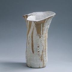 "Organic Rhythm II" - Tall contemporary ceramic vase sculpture