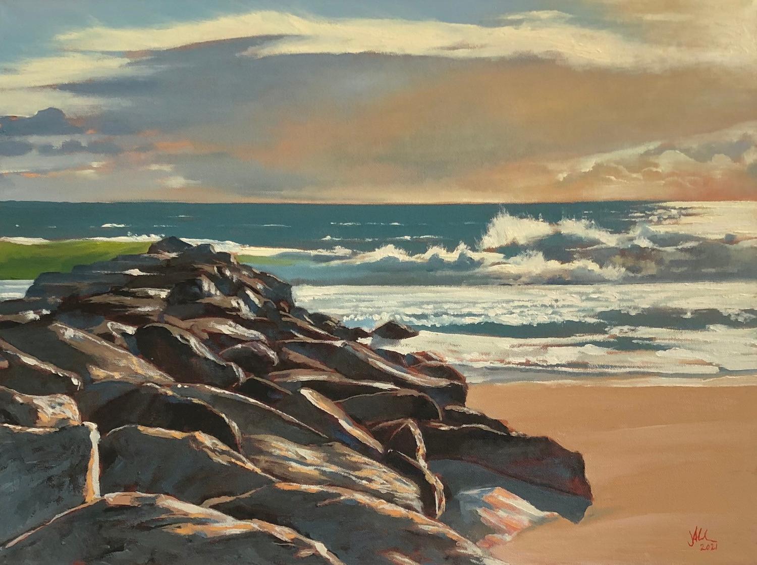 Jesse Aldana Landscape Painting - Approaching Storm, Oil Painting