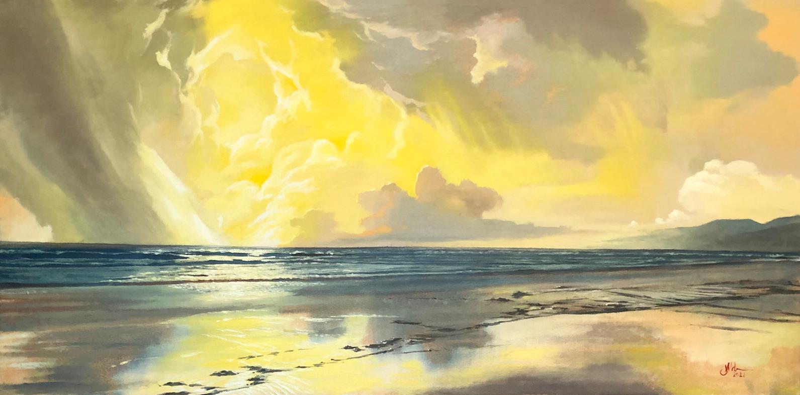 Landscape Painting de Jesse Aldana - Tarde nublada, Pintura al óleo