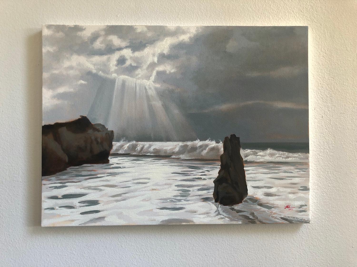 Marea crescente, Pittura a olio - Painting Realismo americano di Jesse Aldana