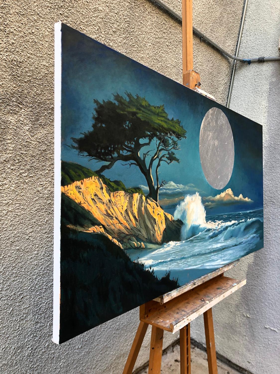 Super Moon, Oil Painting - Realist Art by Jesse Aldana