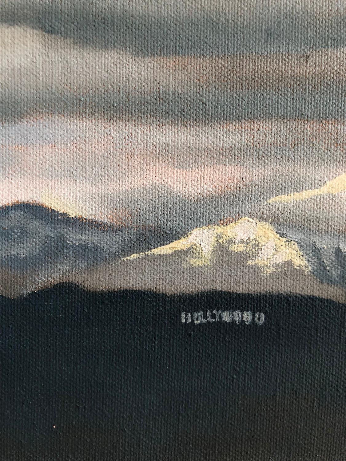That Time It Snowed on the Hollywood Sign, Oil Painting For Sale 1